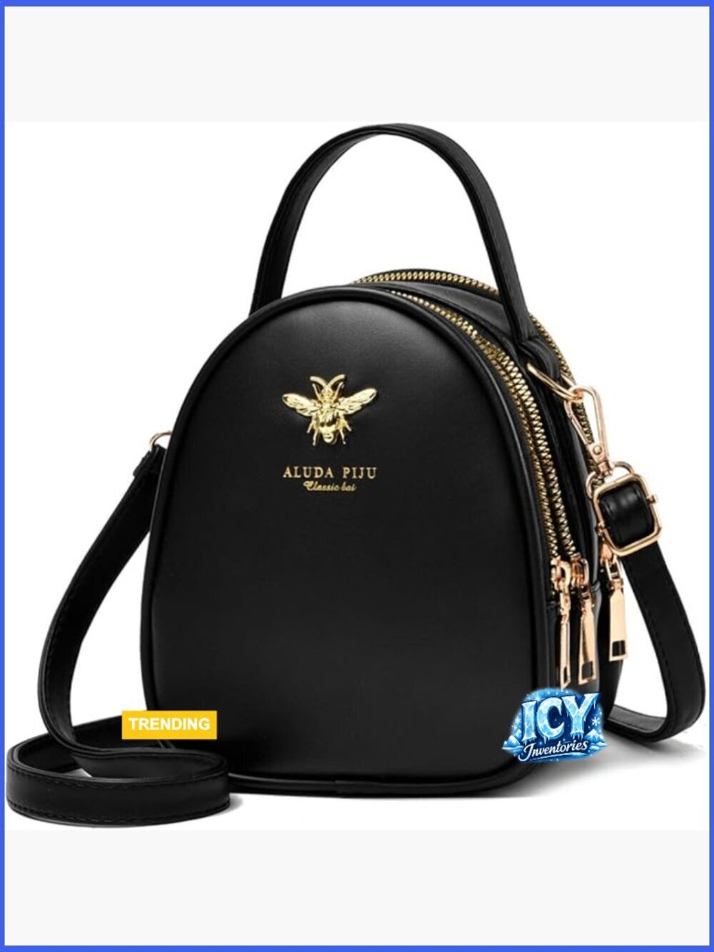 Lightweight Faux Leather Crossbody Bag with Adjustable Strap